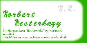 norbert mesterhazy business card